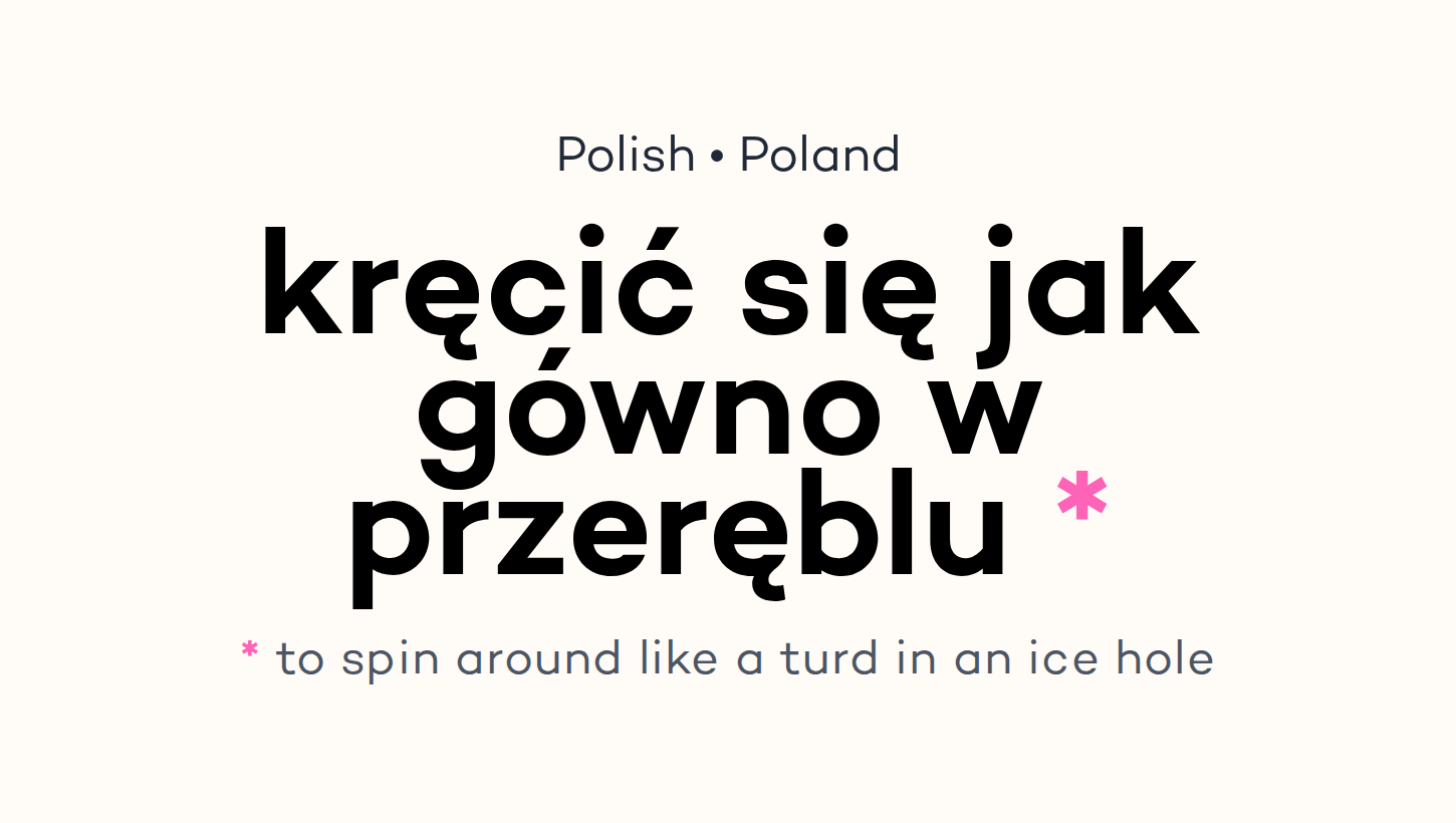 kręcić się jak gówno w przeręblu
