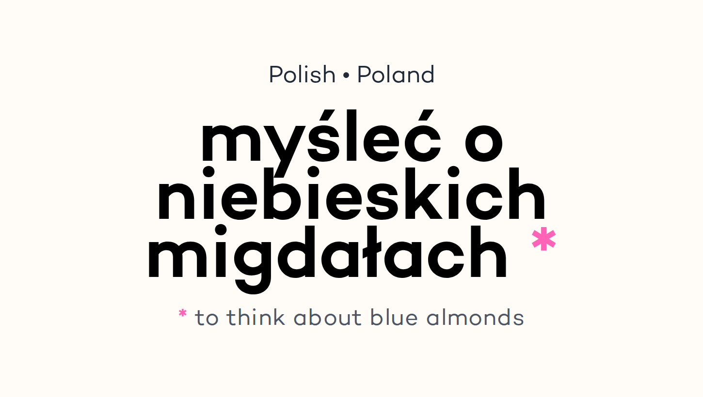 myśleć o niebieskich migdałach