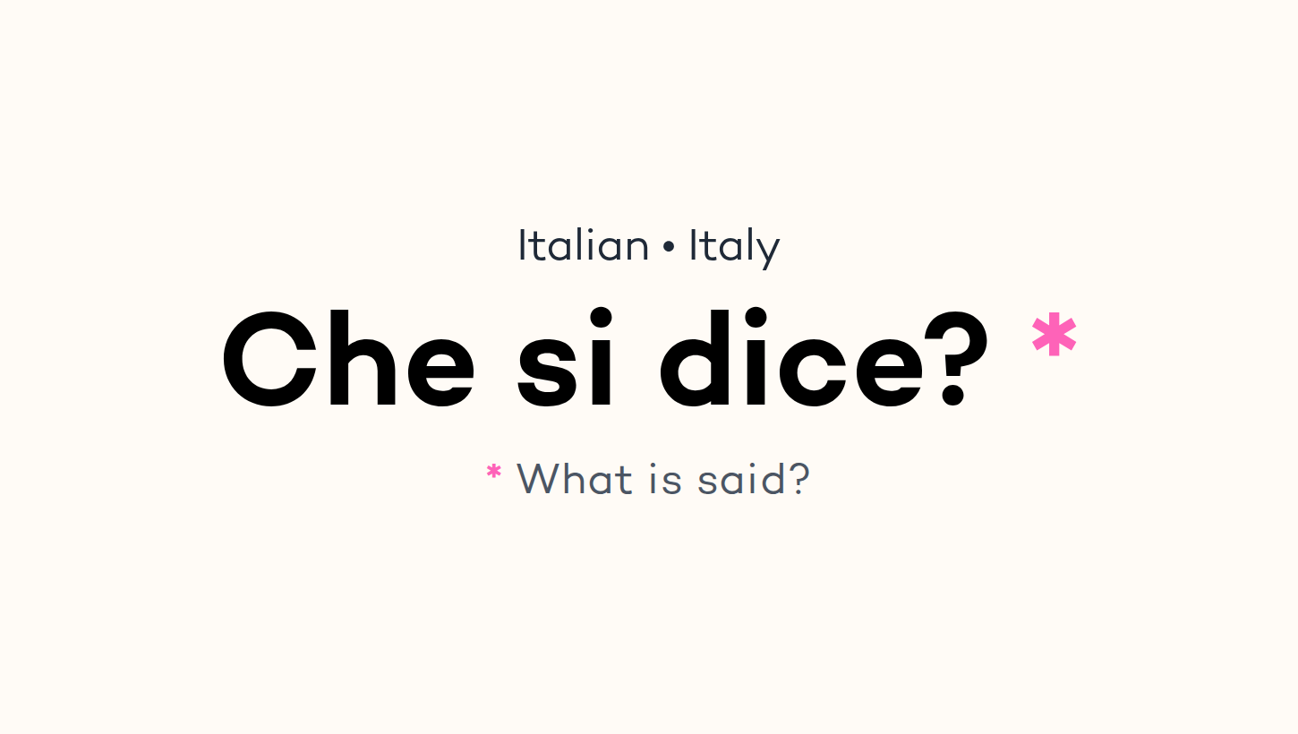 Che si dice?