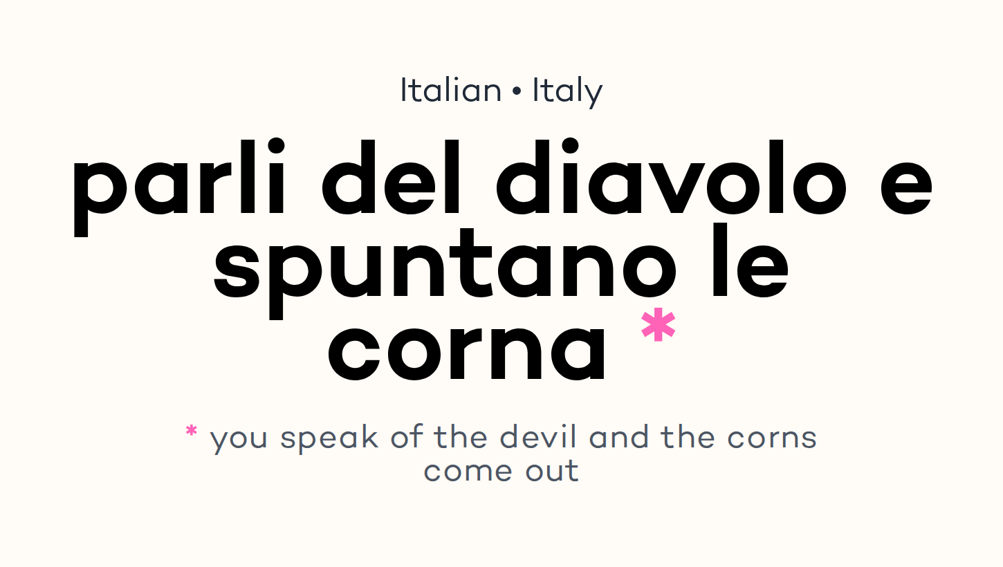 parli del diavolo e spuntano le corna